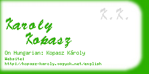 karoly kopasz business card